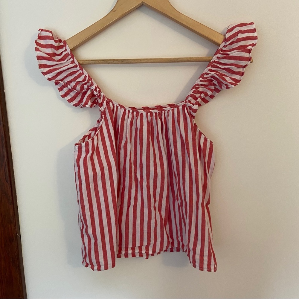 Zara Ruffle Sleeve Embroidered Top - Picture 4 of 4
